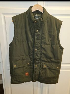 Cool Choice Olive Green Fleece Lined Utility Hunting Vest Men's M